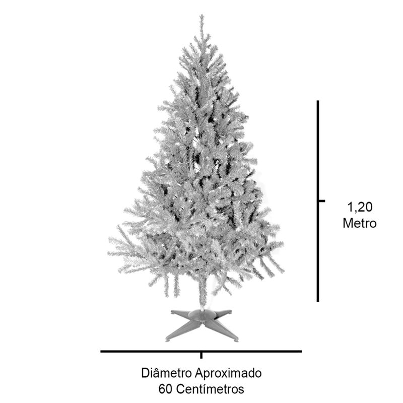 Árvore de Natal Alemã Branca 120cm Ref: AAB120-248T - reidoarmarinho