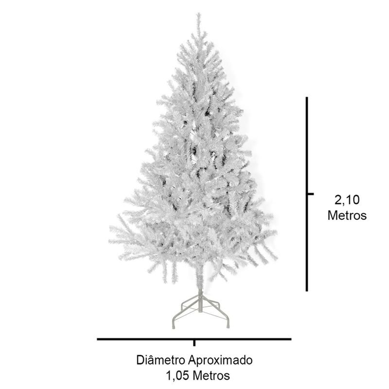 Árvore de Natal Alemã Branca 210cm Ref: AAB210-728T - reidoarmarinho