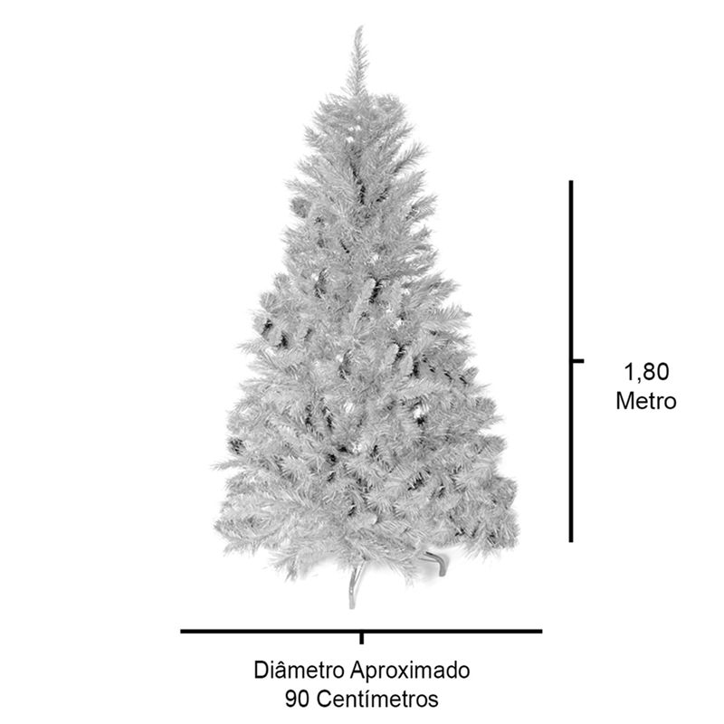 Árvore de Natal Príncipe Branca 180cm Ref: PPB180-537T - reidoarmarinho