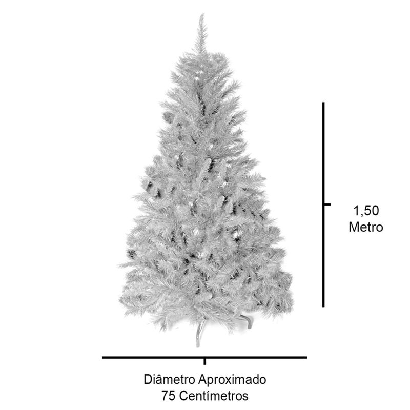 Árvore de Natal Príncipe Branca 150cm Ref: PPB150-393T - reidoarmarinho
