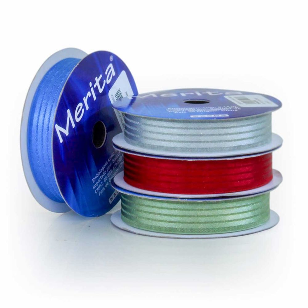 Fita De Organza Com Cetim Fita Organza Cetim Merita 9,14 Metros 16mm Ref.: FOC-1064/16