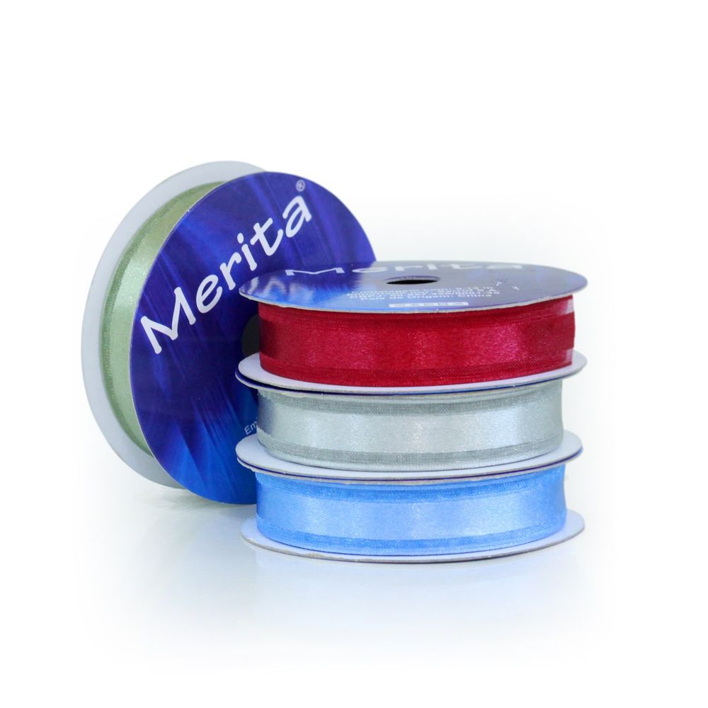 Fita De Organza Com Cetim Fita Organza Cetim Merita 9,14 Metros 16mm Ref.: FOC-1051/16