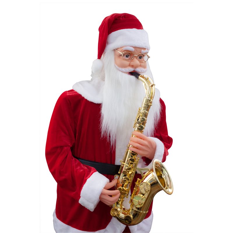 PAPAI NOEL MUSICAL COM MOVIMENTO XADREZ COM SAXSOFONE E LED - PAPAI NOEL  MUSICAL COM MOVIMENTO XADREZ COM SAXSOFONE E LED - TODOS